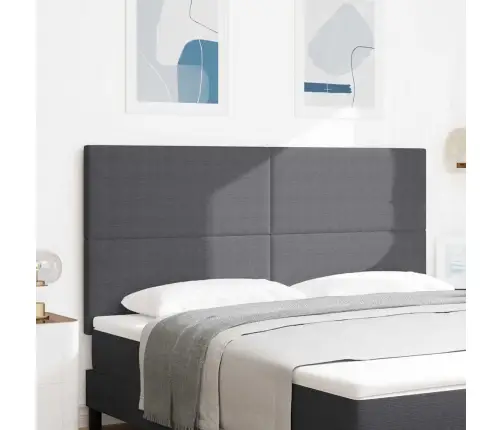 Led Gultas Galva Ar Galvas Klāju Tumši Pelēks 180 Cm Poliesters Vidaxl