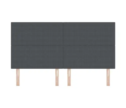 Led Gultas Galva Ar Galvas Klāju Tumši Pelēks 180 Cm Poliesters Vidaxl