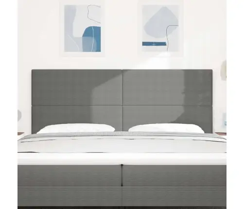 Led Gultas Galva Ar Galvas Klāju Gaiši Pelēks 200 Cm Poliesters Vidaxl