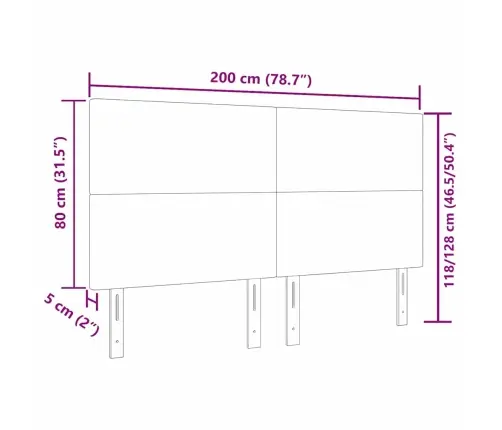 Led Gultas Galva Ar Galvas Klāju Krēmkrāsa 200 Cm Poliesters Vidaxl