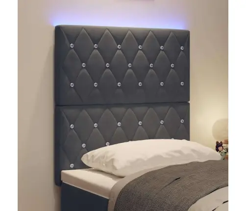 Led Gultas Galvas Apgaismojums, Tumši Pelēks, 80 Cm Samts Vidaxl