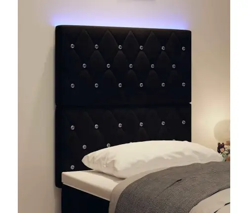 Led Galvas Klāja Melnais 80 Cm Samts Vidaxl