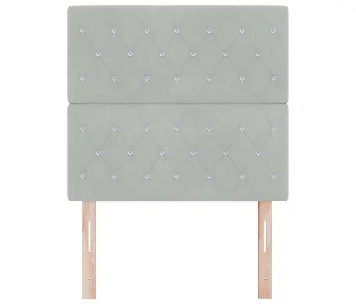 Led Galvas Balsts, Gaiši Pelēks, 90 Cm, Samts Vidaxl