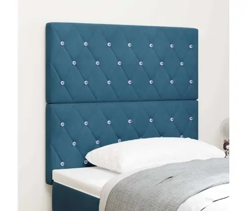 Led Gultas Galva Ar Galvas Klāju Tumši Zils 90 Cm Poliesters Vidaxl