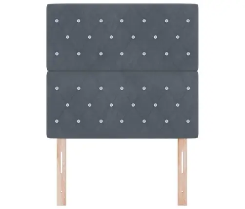 Led Gultas Galvas Klājs, Tumši Pelēks, 100 Cm, Samts Vidaxl