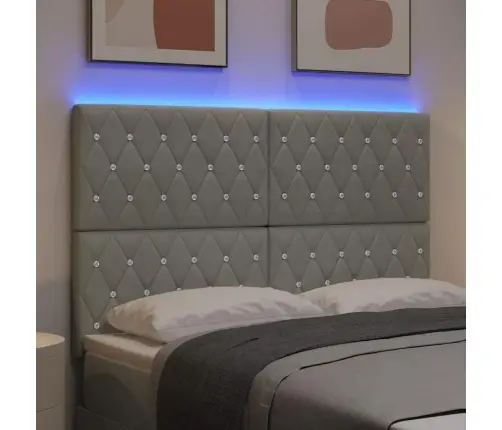 Led Galvas Balsts, Gaiši Pelēks 72 Cm Samts Vidaxl