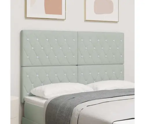 Led Galvas Balsts, Gaiši Pelēks 72 Cm Samts Vidaxl