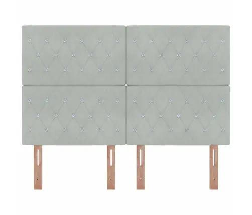 Led Galvas Balsts, Gaiši Pelēks 72 Cm Samts Vidaxl