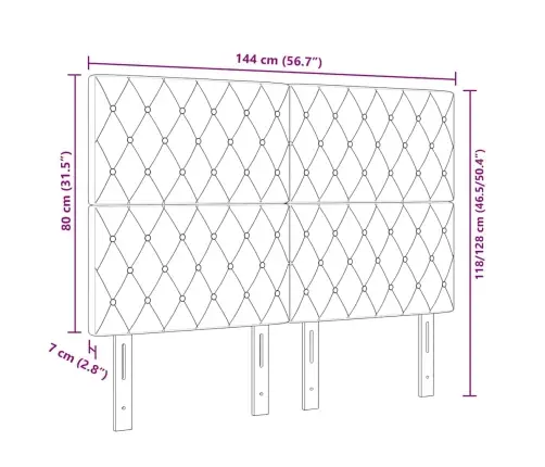 Led Galvūgalis „Argyle“ Tamsi Mėlyna 144 Cm Aksomas