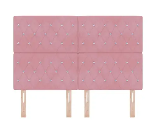 Led Gultas Galva Ar Galvas Klāju Rozā 144 Cm Poliesters Vidaxl