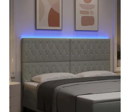 Led Gultas Galvgaļa, Gaiši Pelēks, 90 Cm, Velūrs Vidaxl