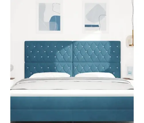 Led Gultas Galva Ar Galvas Klāju Tumši Zils 180 Cm Poliesters Vidaxl