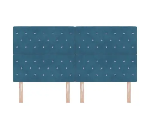 Led Gultas Galva Ar Galvas Klāju Tumši Zils 180 Cm Poliesters Vidaxl