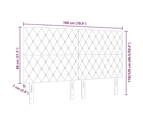 Led Gultas Galva Ar Galvas Klāju Tumši Zils 180 Cm Poliesters Vidaxl