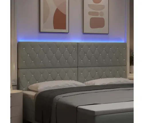 Led Galvas Balsts Gaiši Pelēks, 100 Cm, Samts Vidaxl