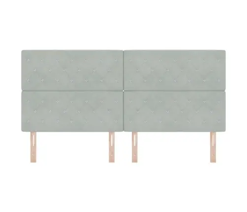 Led Galvas Balsts Gaiši Pelēks, 100 Cm, Samts Vidaxl