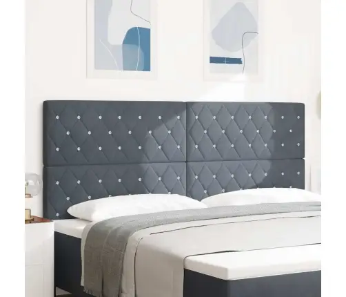 Led Galvgalis Tumši Pelēks, 100 Cm Samts Vidaxl