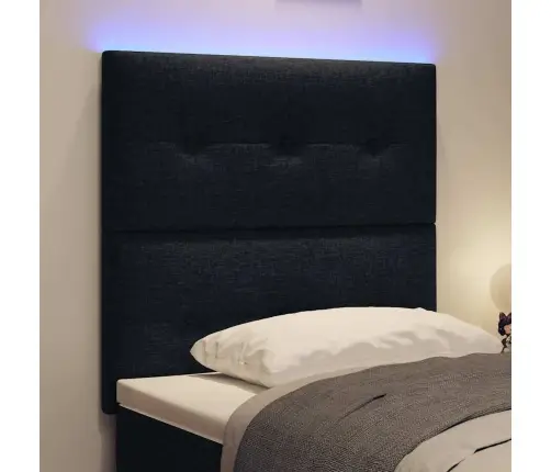 Led Gultas Galva Ar Galvas Klāju Melna 80 Cm Poliesters Vidaxl