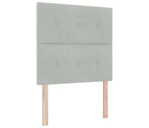 Led Gultņu Atzveltnes Gaiši Pelēka 80 Cm Samts Vidaxl