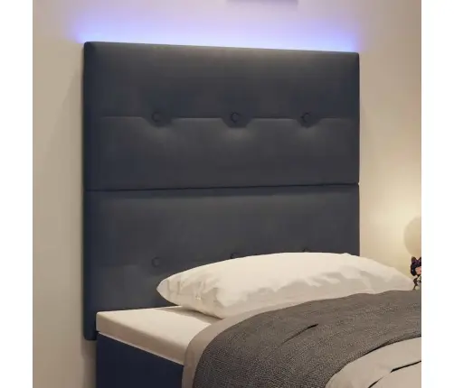 Led Galvas Balsts Tumši Pelēks 80 Cm Samts Vidaxl