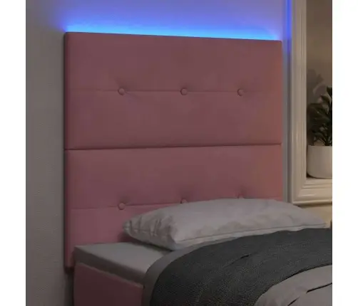 Led Gultas Galva Ar Galvas Klāju Rozā 80 Cm Poliesters Vidaxl