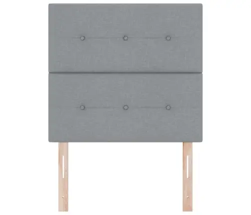 Led Gultas Galva Ar Galvas Klāju Gaiši Pelēks 90 Cm Poliesters Vidaxl