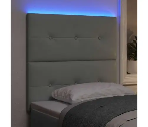 Led Gultas Galva Ar Galvas Klāju Gaiši Pelēks 90 Cm Poliesters Vidaxl