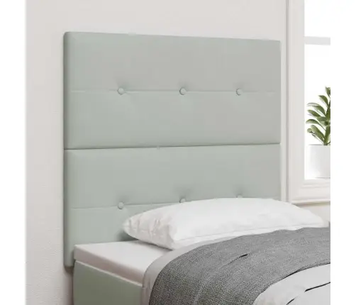 Led Gultas Galva Ar Galvas Klāju Gaiši Pelēks 90 Cm Poliesters Vidaxl