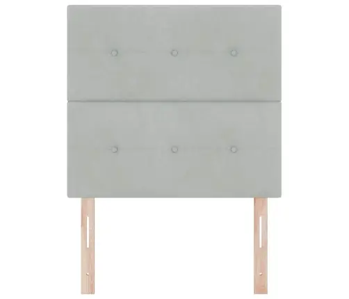 Led Gultas Galva Ar Galvas Klāju Gaiši Pelēks 90 Cm Poliesters Vidaxl