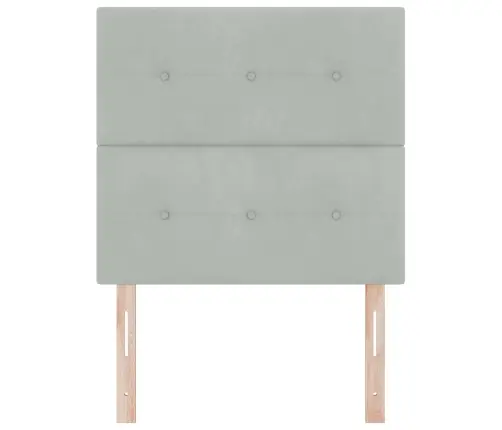 Led Gultas Galva Ar Galvas Klāju Gaiši Pelēks 90 Cm Poliesters Vidaxl