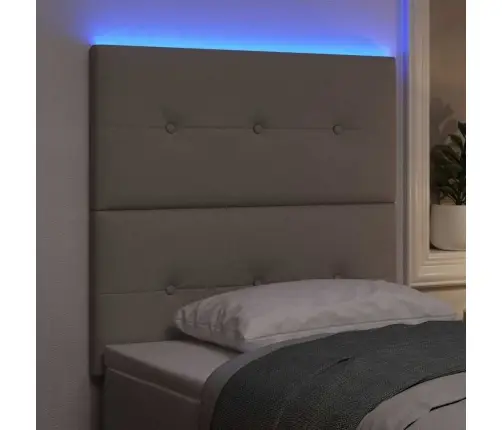 Led Gultas Galva Ar Galvas Klāju Pelēkbrūna 100 Cm Poliesters Vidaxl