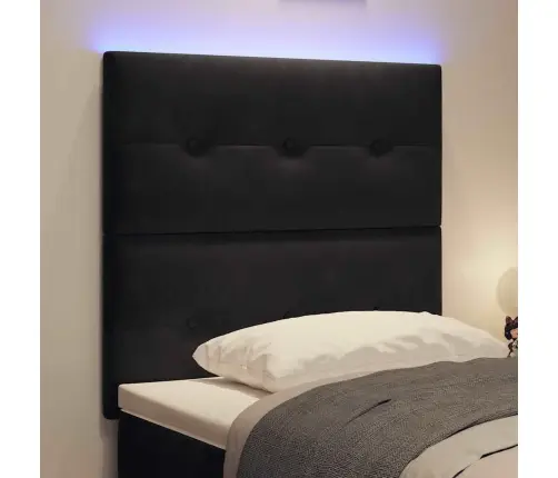 Led Galvas Balsts Melns 100 Cm Samts Vidaxl