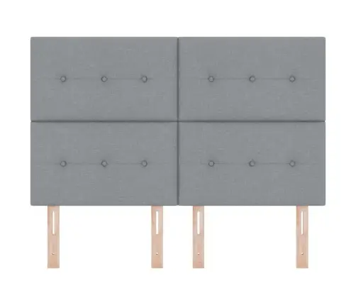 Led Gultas Galva Ar Galvas Klāju Gaiši Pelēks 144 Cm Poliesters Vidaxl