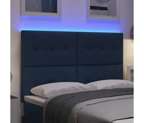 Led Gultas Galva Ar Galvas Klāju Zila 144 Cm Poliesters Vidaxl