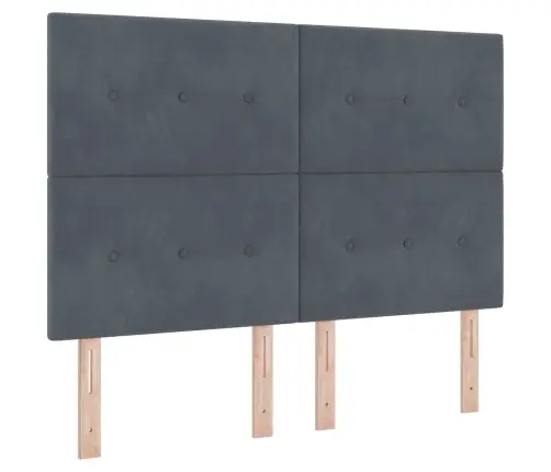 Led Gultas Galva Ar Galvas Klāju Pelēka 144 Cm Poliesters Vidaxl