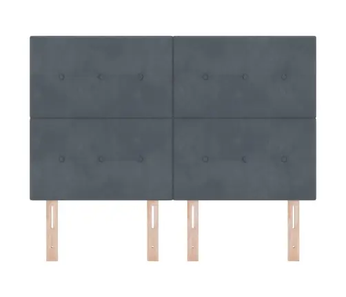 Led Gultas Galva Ar Galvas Klāju Pelēka 144 Cm Poliesters Vidaxl