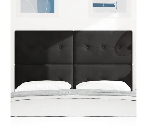 Led Gultas Galva Ar Galvas Klāju Melna 144 Cm Poliesters Vidaxl