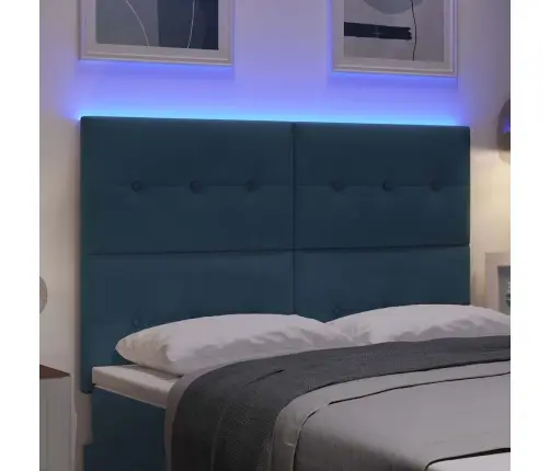 Led Gultas Galva Ar Galvas Klāju Zila 144 Cm Poliesters Vidaxl