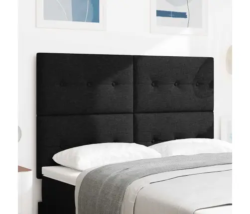 Led Gultas Galva Ar Galvas Klāju Melna 160 Cm Poliesters Vidaxl