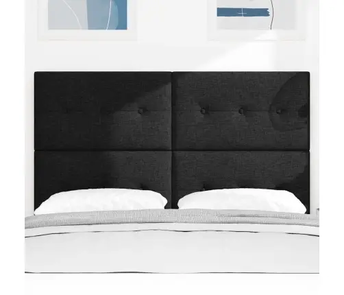 Led Gultas Galva Ar Galvas Klāju Melna 160 Cm Poliesters Vidaxl