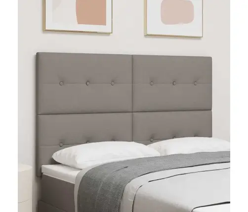 Led Gultas Galva Ar Galvas Klāju Pelēkbrūna 160 Cm Poliesters Vidaxl