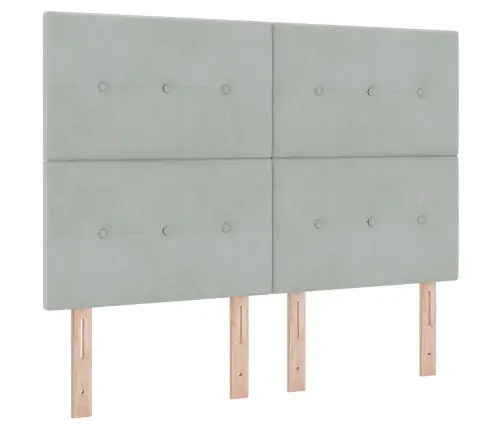 Galvgalis Ar Led Sloksnes Lukturiem Gaiši Pelēks 80 Cm Samts Vidaxl