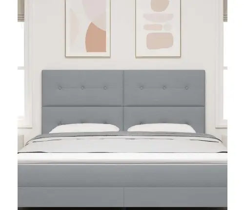 Led Gultas Galva Ar Galvas Klāju Gaiši Pelēks 180 Cm Poliesters Vidaxl