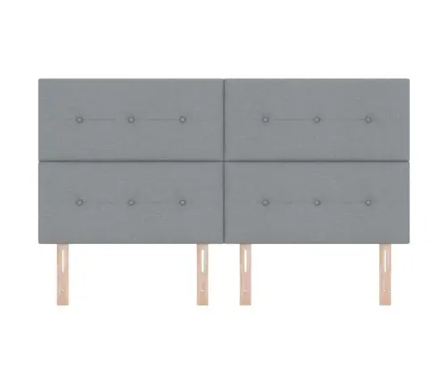 Led Gultas Galva Ar Galvas Klāju Gaiši Pelēks 180 Cm Poliesters Vidaxl