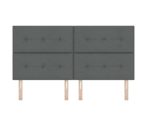 Led Gultas Galva Ar Galvas Klāju Tumši Pelēks 180 Cm Poliesters Vidaxl