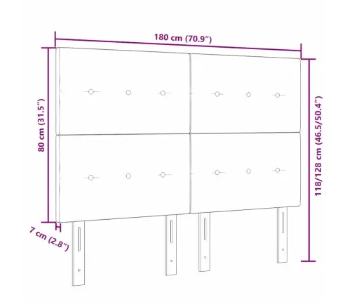 Led Gultas Galva Ar Galvas Klāju Tumši Pelēks 180 Cm Poliesters Vidaxl