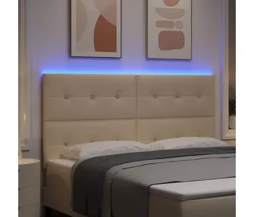 Led Gultas Galva Ar Galvas Klāju Krēmkrāsa 180 Cm Poliesters Vidaxl