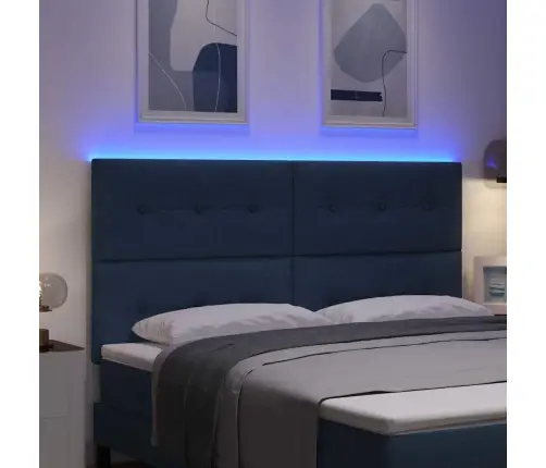 Led Gultas Galva Ar Galvas Klāju Zila 180 Cm Poliesters Vidaxl