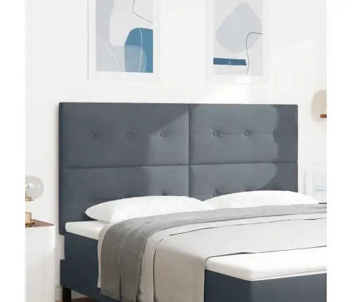 Led Gultas Galva Ar Galvas Klāju Pelēka 180 Cm Poliesters Vidaxl