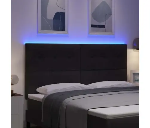 Led Gultas Galva Ar Galvas Klāju Melna 180 Cm Poliesters Vidaxl